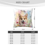 Personalized Pet Photo Floral Soft Throw Pillow Cover with Name and Date Home Decor Pet Memorial Sympathy Gift for Pet Owner Lover