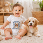 Personalized Best Friend Checkerboard Pattern Pet Photo 100% Cotton Baby Bodysuit with Name Baby Shower Birthday Gift for Daughter Son