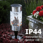 Personalized 3D Floral Pet Photo Solar Garden Light with Name and Date Garden Decor Memorial Sympathy Loss of Pet Gift for Pet Lovers