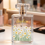 Personalised Birth Flower Refillable Perfume Bottle with Name Daily Use Birthday Gift for Women Girls