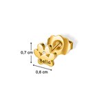 Pendientes de botón personalizados con nombre grabado y diseño de huella de pata linda regalo de cumpleaños para amantes de las mascotas