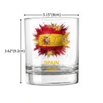 Personalized Ink Splatter Style National Flag Soccer 10 oz Whiskey Glass with Text Soccer Game Day Birthday Gift for Men Whiskey Lovers