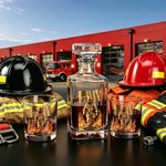 Personalized Firefighter Whiskey Decanter Set with Name and Glasses Retirement Appreciation Gift for Firefighters