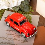 Modelo de coche escarabajo vintage miniatura personalizado con nombre y fecha de boda regalo de agradecimiento para pajes y padrinos