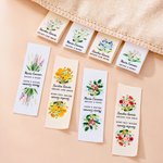 Etiquetas para costura personalizadas de 100% algodón con nombre y flor de nacimiento 50 piezas regalo de cumpleaños para amantes del punto