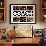 Personalized Photo Canvas Prints with Name and Text Ship from USA End of Season Birthday Gift for Coach