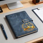 Personalised Scales of Justice PU Leather A5 Notebook with Name Daily Office Use Birthday Graduation Gift for Lawyer Law Student Judge
