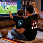 Personalisiertes Deutschland WM 2026 T-Shirt mit Namen & Nummer | Splash-Ink-Design | 100% Baumwolle | Fankleidung | Spieltag Geschenk für Fußballfans