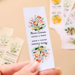 Etiquetas para costura personalizadas de 100% algodón con nombre y flor de nacimiento 50 piezas regalo de cumpleaños para amantes del punto