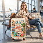 Personalized It's A Girls Trip Luggage Cover with Name Fits 18-32 Inches Suitcase Travel Use Vacation Birthday Gift for Besties Travel Lovers