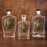 Personalised Initial Shield Emblem Whisky Decanter with Name Birthday Anniversary Gift for Liquor Lover
