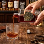Personalised Initial Shield Emblem Whisky Decanter with Name Birthday Anniversary Gift for Liquor Lover