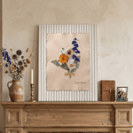 Personalized Dried Birth Flower Large Canvas Prints with Text Home Decor Ship from USA Anniversary Birthday Gift for Mom Grandma