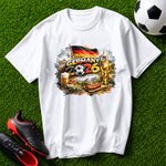 Personalisiertes Deutschland WM 2026 T-Shirt mit Namen & Nummer | Splash-Ink-Design | 100% Baumwolle | Fankleidung | Spieltag Geschenk für Fußballfans