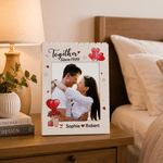 Personalised Photo ABS Stand Building Brick Puzzle with Name and Year Room Decor Birthday Gift for Couple