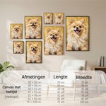 Gepersonaliseerde huisdierenfoto op canvas met naam in moderne schilderstijl minimalistische wanddecoratie verjaardagscadeau voor dierenvrienden