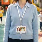 Personalised Cartoon Photo Pencil Notebook Teacher ID Card Badge Buddy with Name and Badge Reel Teacher's Day Back to School Gift for Teacher