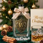 Personalised Initial Shield Emblem Whisky Decanter with Name Birthday Anniversary Gift for Liquor Lover