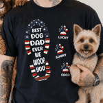 Personalized Multicolour 1-6 Pet Paw Prints 100% Cotton T-shirt with Name Daily Wear Pet Party Birthday Gift for Dog Cat Dad Pet Owners