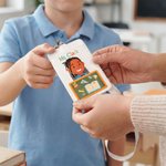 Personalised Cartoon Photo Pencil Notebook Teacher ID Card Badge Buddy with Name and Badge Reel Teacher's Day Back to School Gift for Teacher