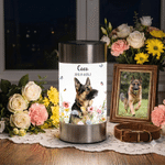 Personalized 3D Floral Pet Photo Solar Garden Light with Name and Date Garden Decor Memorial Sympathy Loss of Pet Gift for Pet Lovers