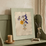 Personalized Dried Birth Flower Large Canvas Prints with Text Home Decor Ship from USA Anniversary Birthday Gift for Mom Grandma