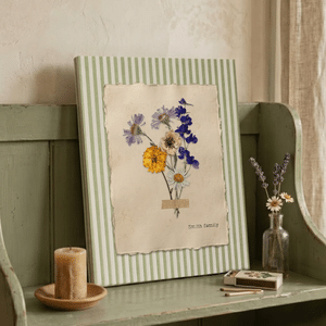 Personalized Dried Birth Flower Large Canvas Prints with Text Home Decor Ship from USA Anniversary Birthday Gift for Mom Grandma