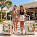Personalized It's A Girls Trip Luggage Cover with Name Fits 18-32 Inches Suitcase Travel Use Vacation Birthday Gift for Besties Travel Lovers