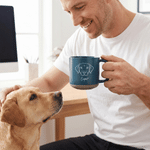 Personalised Minimalist Dog Line Art Photo 12 oz Ceramic Mug with Name Daily Use Birthday Gift for Pet Lover