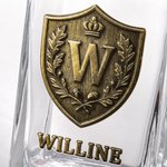 Personalised Initial Shield Emblem Whisky Decanter with Name Birthday Anniversary Gift for Liquor Lover