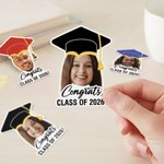 Personalized Face Photo Graduation Cap Stickers Set of 20 Labels Graduation Party Gift for Graduates