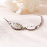 Personalized Pet Photo Dog Bone Cat Head Charm Adjustable Bracelet with Name Sympathy Memorial Gift for Pet Owners Lovers