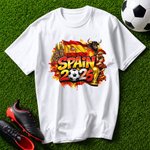 Camiseta personalizada de algodón 100% con el nombre y el número de la selección nacional de fútbol con salpicaduras de tinta de colores Regalo de día de partido de la Copa Mundial para los aficionado
