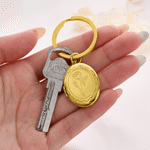 Personalised Birth Flower Photo Locket Keyring with Initial Daily Use Anniversary Birthday Gift for Women