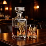 Personalized Firefighter Whiskey Decanter Set with Name and Glasses Retirement Appreciation Gift for Firefighters