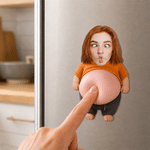 Personalized Cartoon Squishy Belly Character Face Photo Shockproof Bumper Stickers with Name Daily Use Party Decor Birthday Gift for Friends Family
