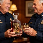 Personalized Firefighter Whiskey Decanter Set with Name and Glasses Retirement Appreciation Gift for Firefighters