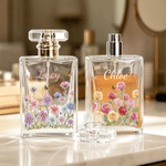 Personalised Birth Flower Refillable Perfume Bottle with Name Daily Use Birthday Gift for Women Girls