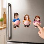 Personalized Cartoon Squishy Belly Character Face Photo Shockproof Bumper Stickers with Name Daily Use Party Decor Birthday Gift for Friends Family