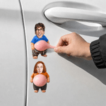 Personalized Cartoon Squishy Belly Character Face Photo Shockproof Bumper Stickers with Name Daily Use Party Decor Birthday Gift for Friends Family