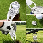 Personalized Engraved Magnetic Golf Divot Tool Golf Ball Marker Bottle Openers with Name and Initial Golf Field Birthday Gift for Golf Lovers
