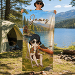 Personalized Cartoon Character Vacation Camping Quick Dry Oversized Beach Towel with Name Summer Vacation Birthday Gift for Family Friends