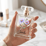 Personalized Birth Flower Refillable Perfume Bottle with Name Anniversary Wedding Gift for Woman Bride Bridesmaid
