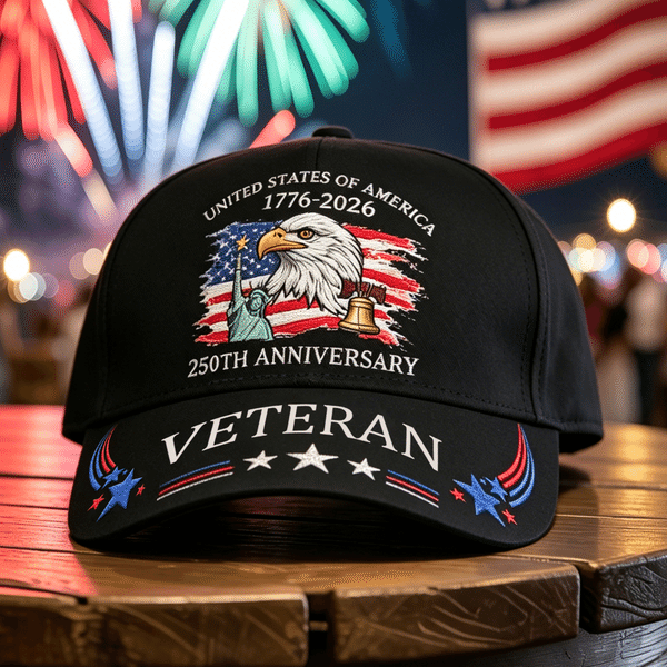 Personalised United States of America 250th Anniversary Baseball Cap with Name Daily Wear American Independence Day Gift for Family Patriot