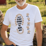 Personalized Multicolour 1-6 Pet Paw Prints 100% Cotton T-shirt with Name Daily Wear Pet Party Birthday Gift for Dog Cat Dad Pet Owners