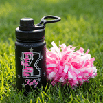 Gourde isotherme personnalisée « Color Star » pour pom-pom girl, avec initiale, 12 oz ou 18 oz, avec nom et poignée – Cadeau idéal pour les jours de match, les événements sportifs ou un anniversaire, 
