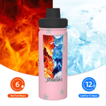 Gourde isotherme personnalisée « Color Star » pour pom-pom girl, avec initiale, 12 oz ou 18 oz, avec nom et poignée – Cadeau idéal pour les jours de match, les événements sportifs ou un anniversaire, 