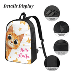 Personalised Cute Animal Say Hello  Multicolour Backpack Lunch Bag Pencil Case Set with Name Back to School Birthday Gift for Student