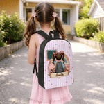 Personalized Cartoon Character Back View Backpack Lunch Bag Pencil Case Set with Name Daily Use Back to School Gift for Girl Boy