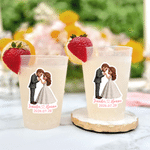 Personalized Cartoon Photo Waterproof Stickers with Name and Date Romantic Favor Label Anniversary Wedding Party Decor for Bride Groom
